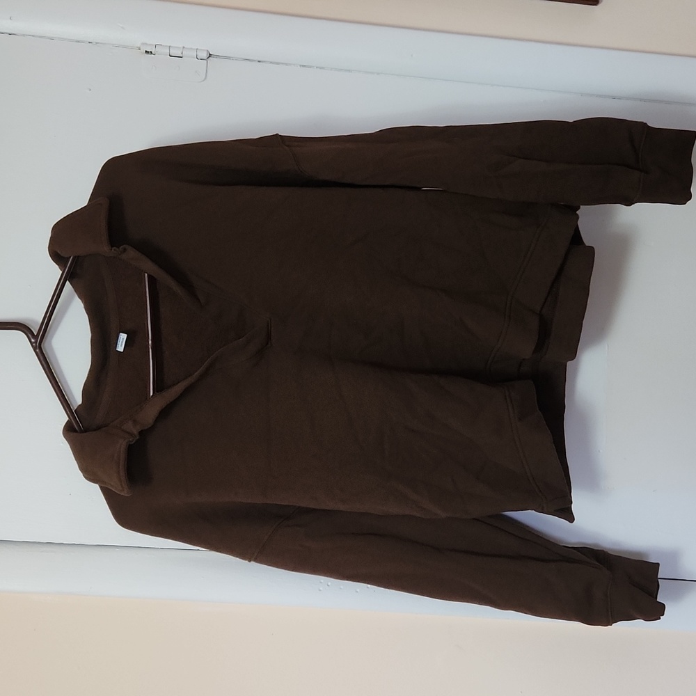 Small Brown Collared Fleece Pullover